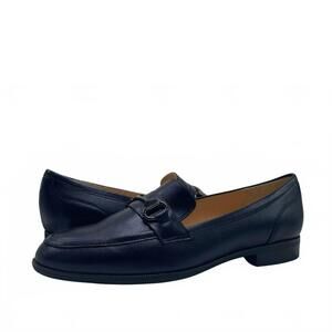 NEW AGA women's margot leather loafers in navy